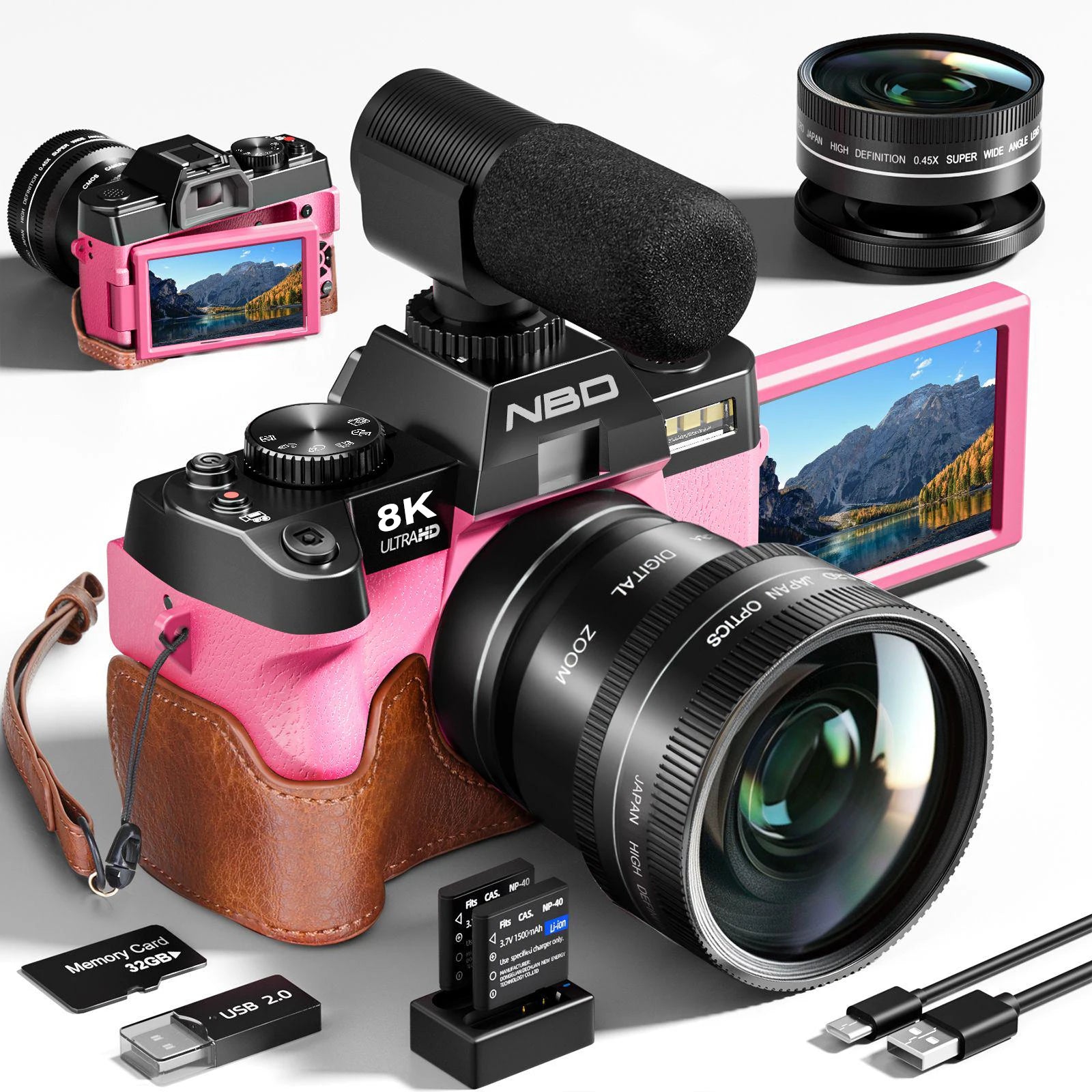 4K Digital Camera  With Camera Lens