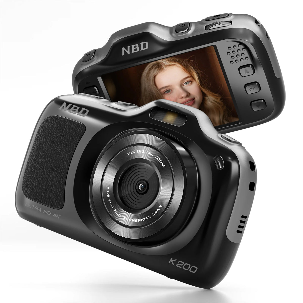 True 4K Digital Camera with Beauty Mode 10X Digital zoom