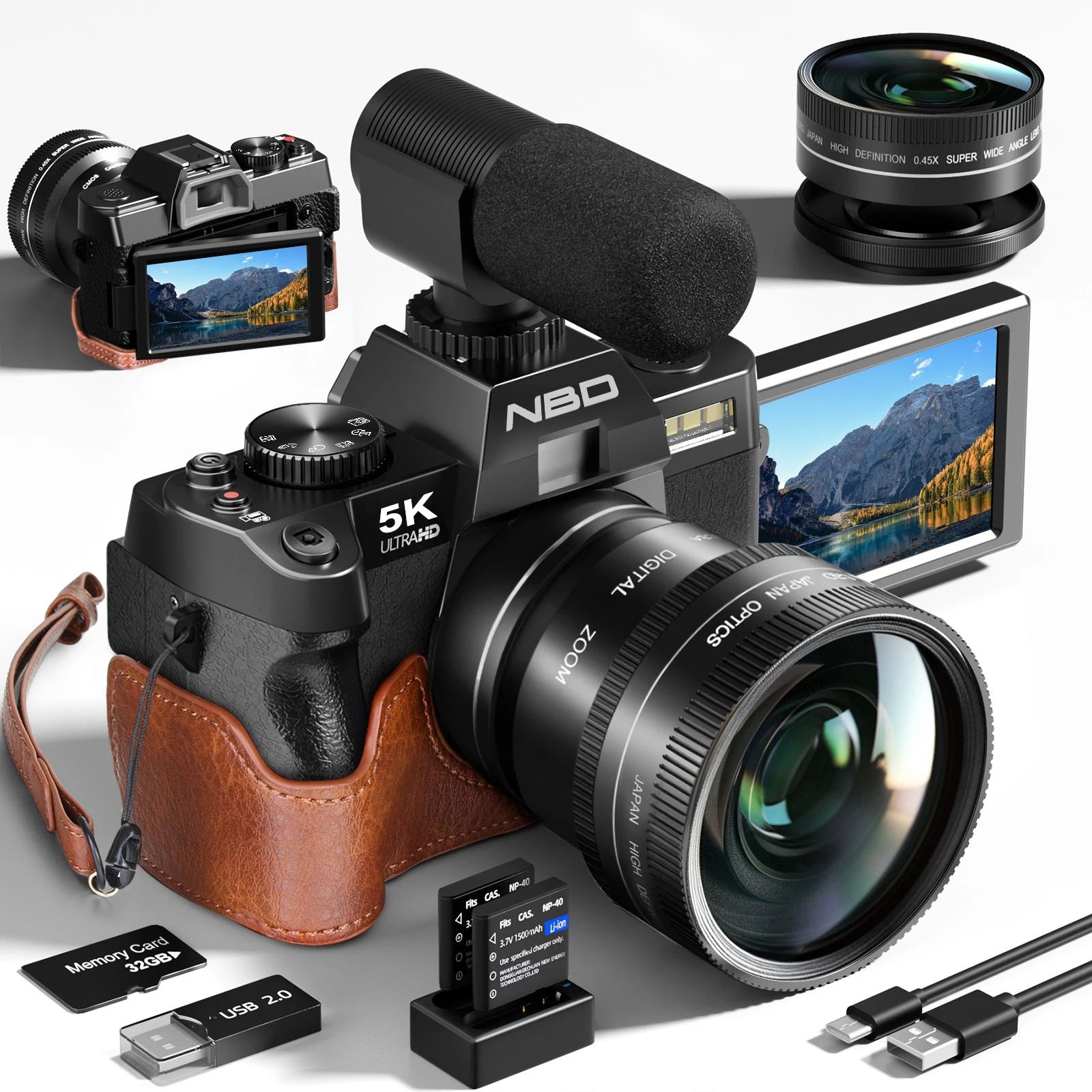 5K Digital Camera  With Camera Lens