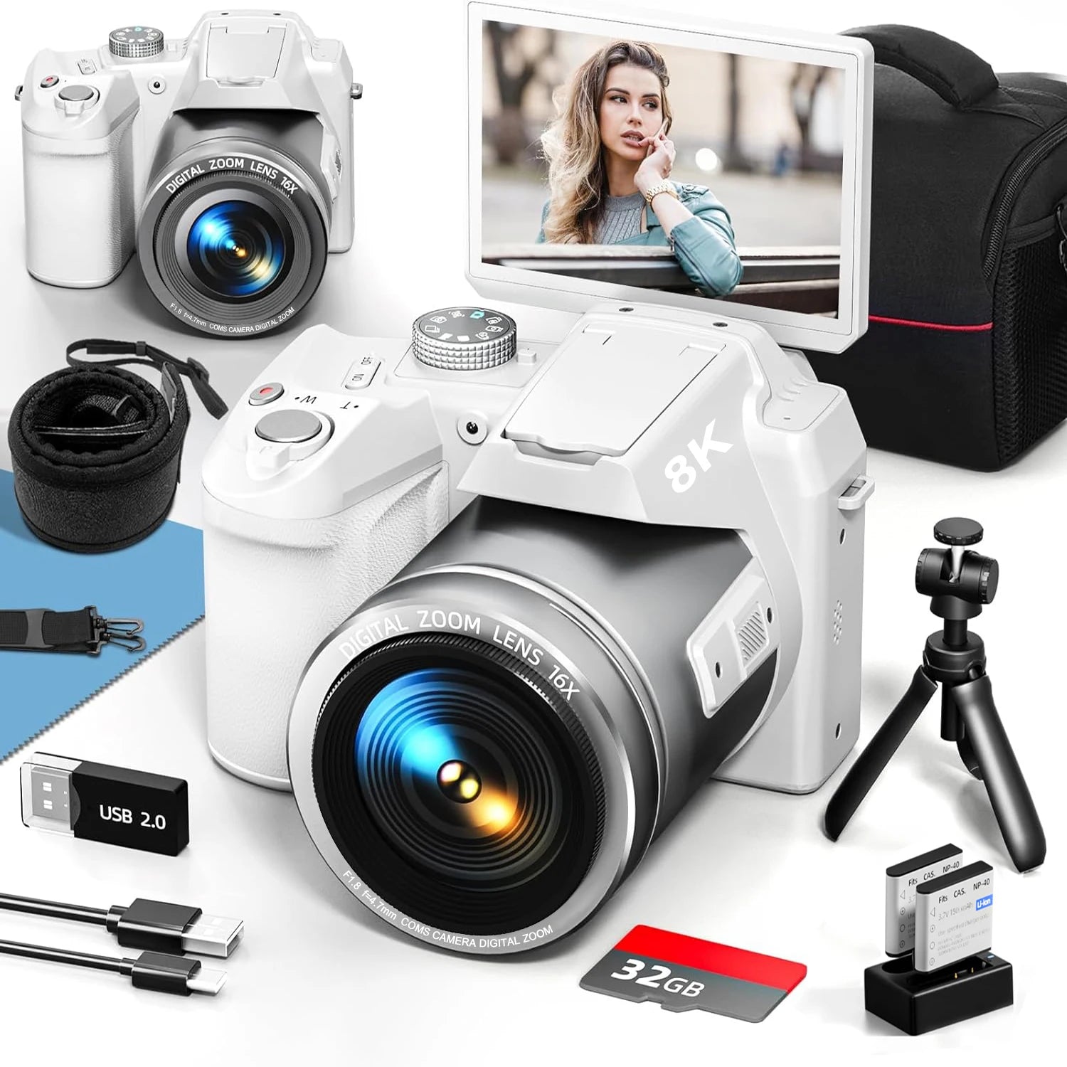 8K Digital Camera  With 16X Digital Zoom