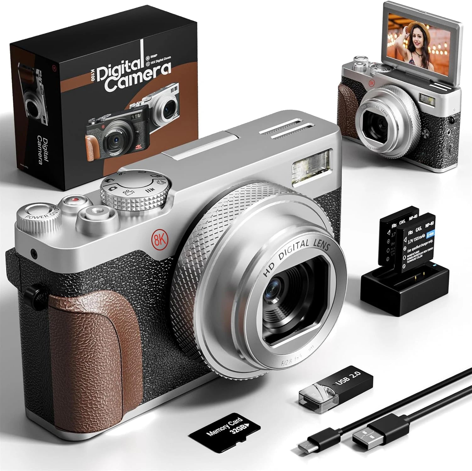 8K Digital Camera  With 18X  zoom