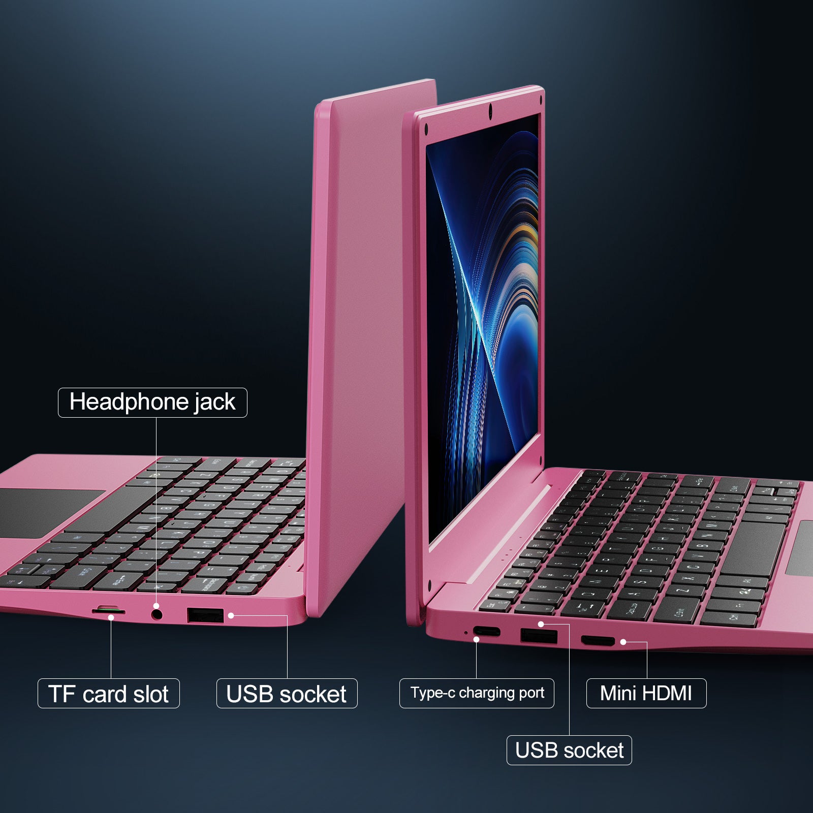 NBD Mini Laptop 10.1 inch Quad Core Powered Android 12.0 Netbook Computer with Bag, Mouse, and Mouse Pad for Kids