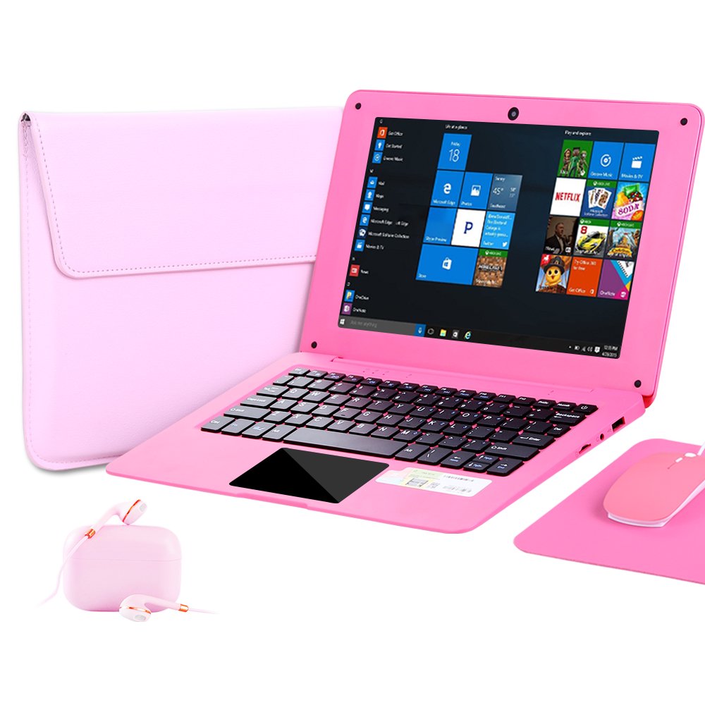 Computer 10 Windows 10 Laptop - 10.1 Inch Quad Core Notebook with FullHD Display a