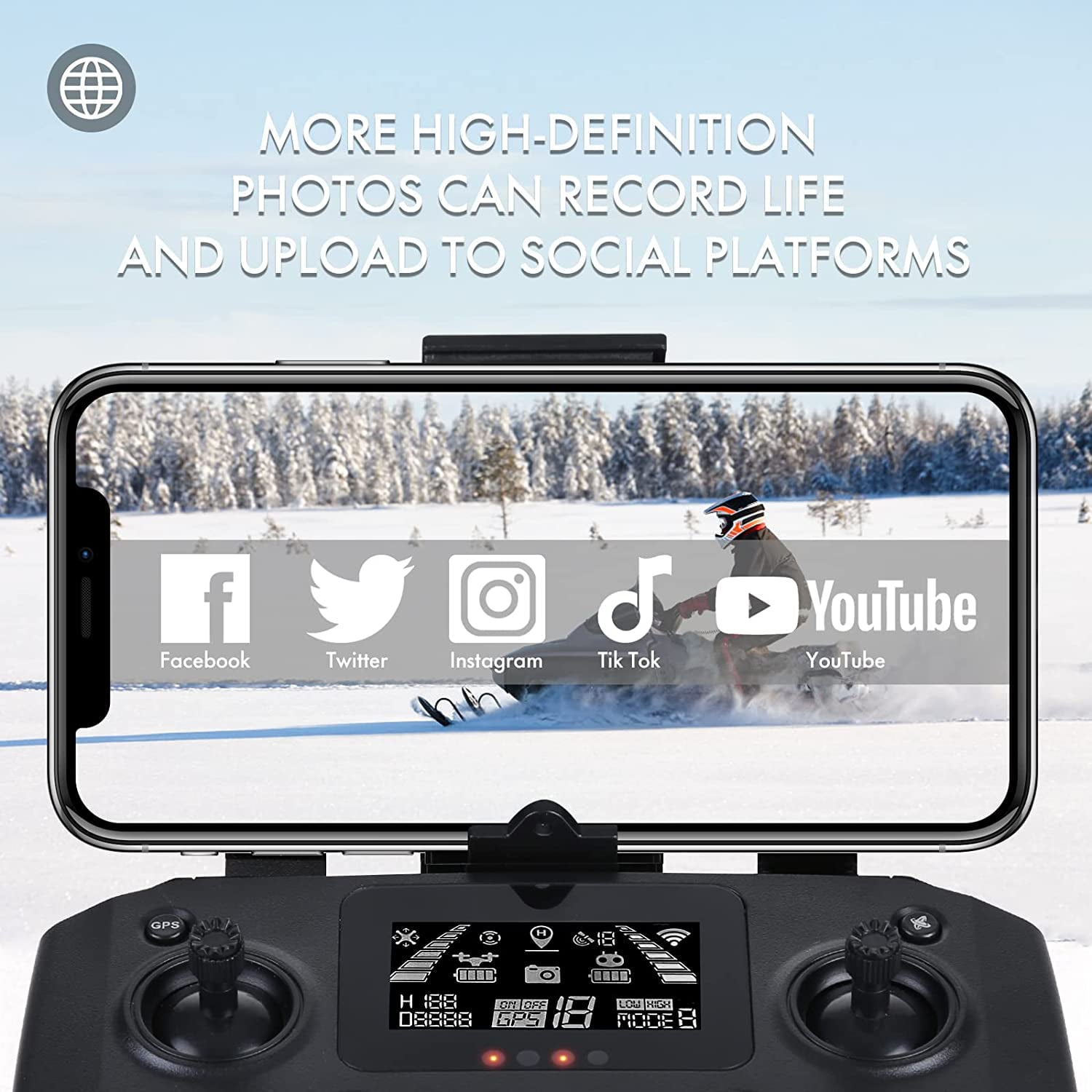 NMY 4K HD Camera Drone - GPS, 50mins Flight, Auto Return, Grey