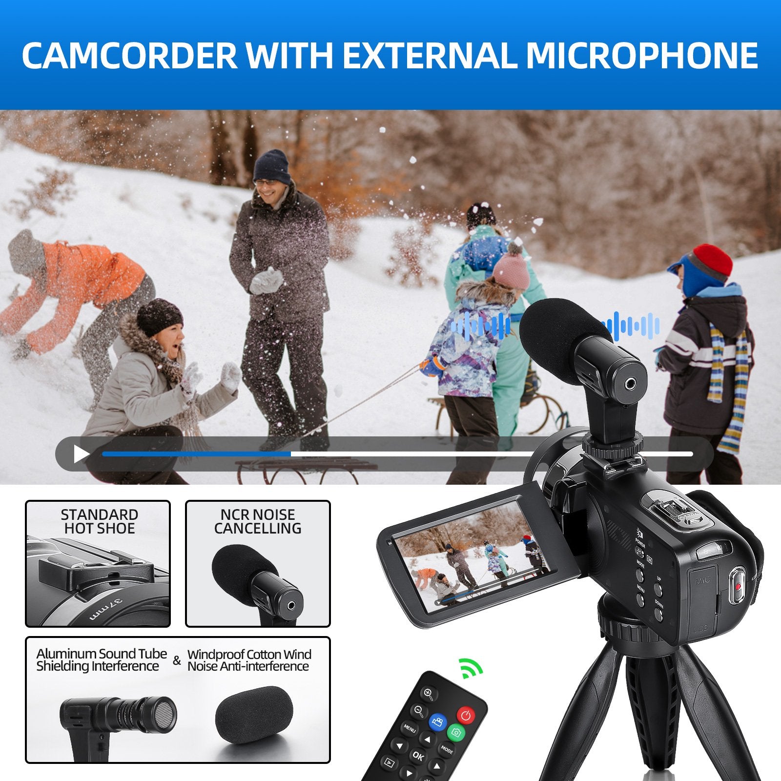 NBD 2.7K YouTube Vlogging Camera - 3.0" IPS Screen, 42MP Digital Recorder, 18X Digital Zoom (32GB SD Card Included)