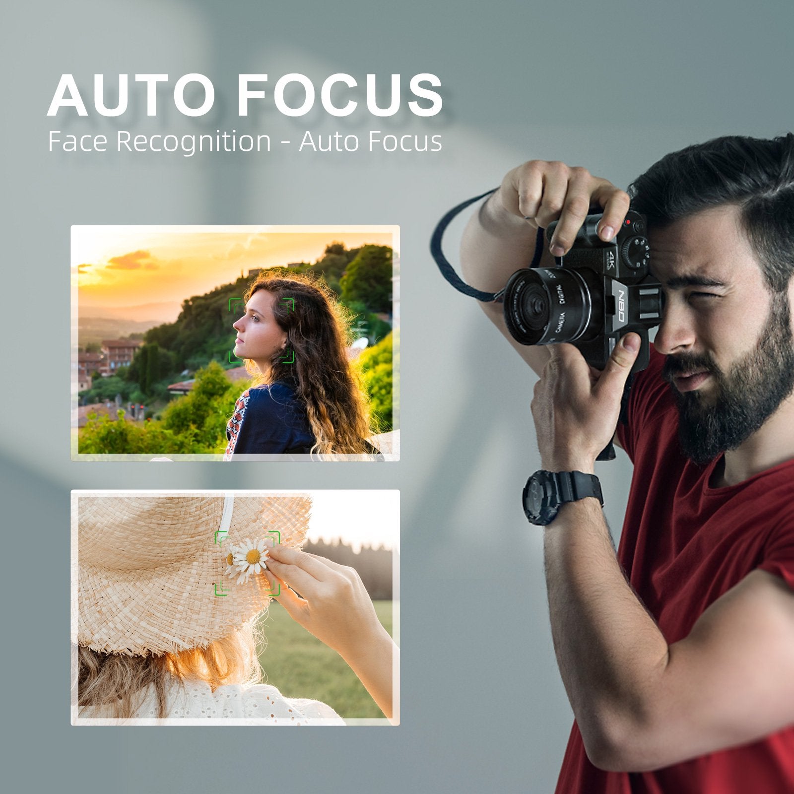 NBD 4K 48MP Compact Camera, 3.0" Ultra Clear Screen YouTube Vlogging Camera with Wide Angle Lens and 16x Digital Zoom