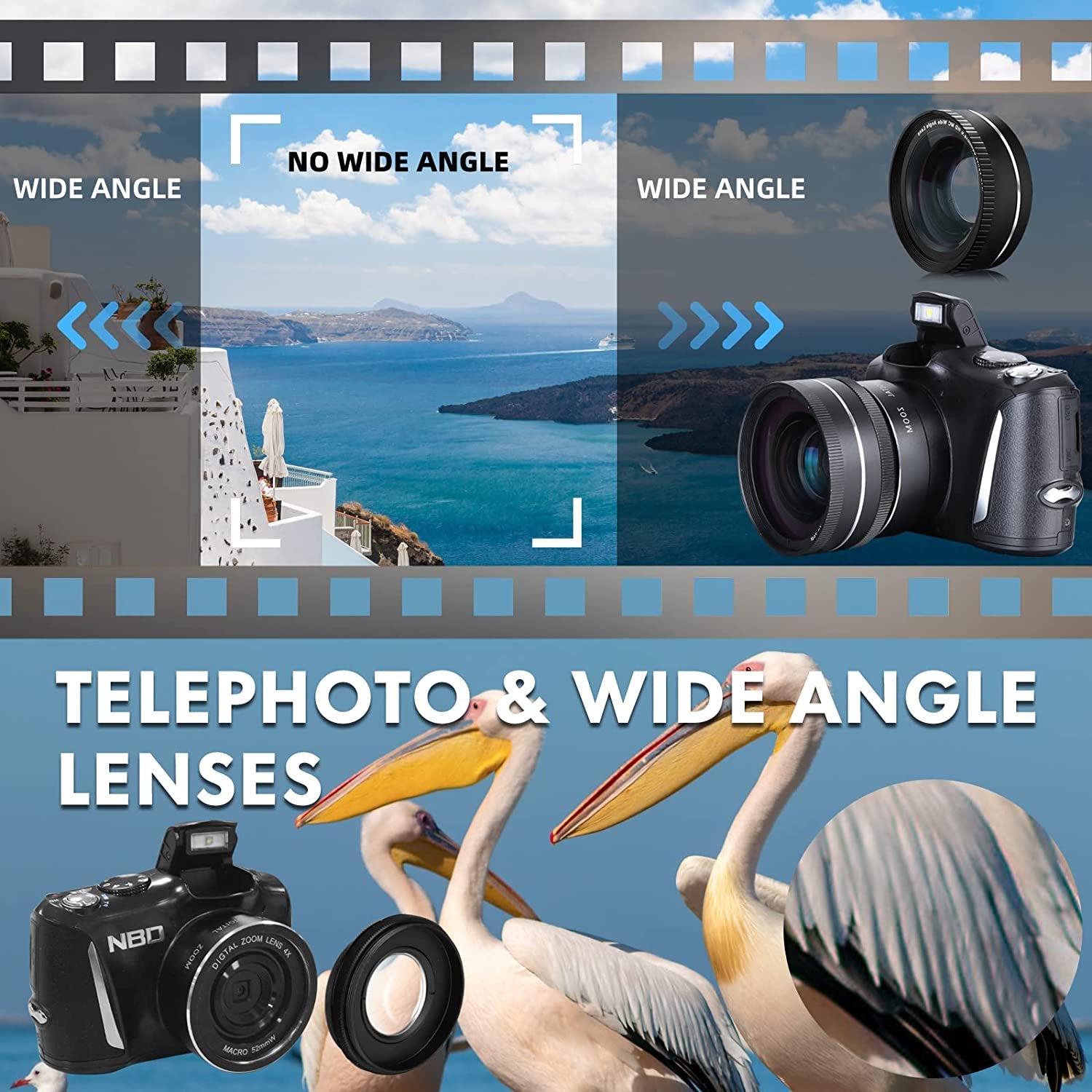 4K Digital Camera - Ultra HD 48MP Vlogging Camcorder with Wide Angle Lens, 16X Zoom, 3.0" Screen